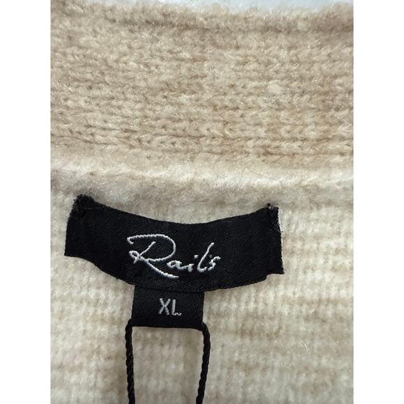 NWT Rails Runi Oversized Cardigan in Ivory and Sand Plaid, XL - Picture 5 of 7
